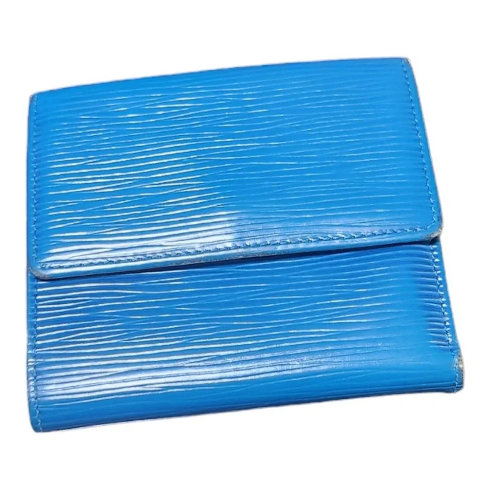 Vintage Louis Vuitton Epi Leather Elise Trifold Wallet Blue LV See Pictures
